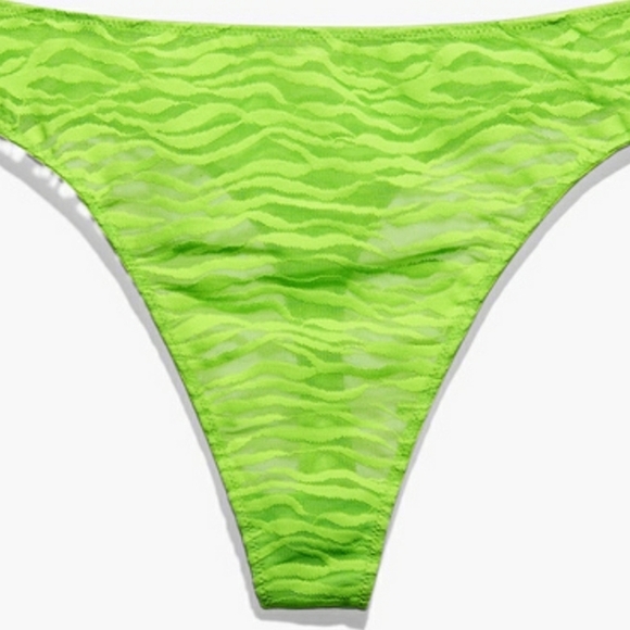Savage X Fenty High Waist Thong / Neon Green / Medium - Picture 2 of 3